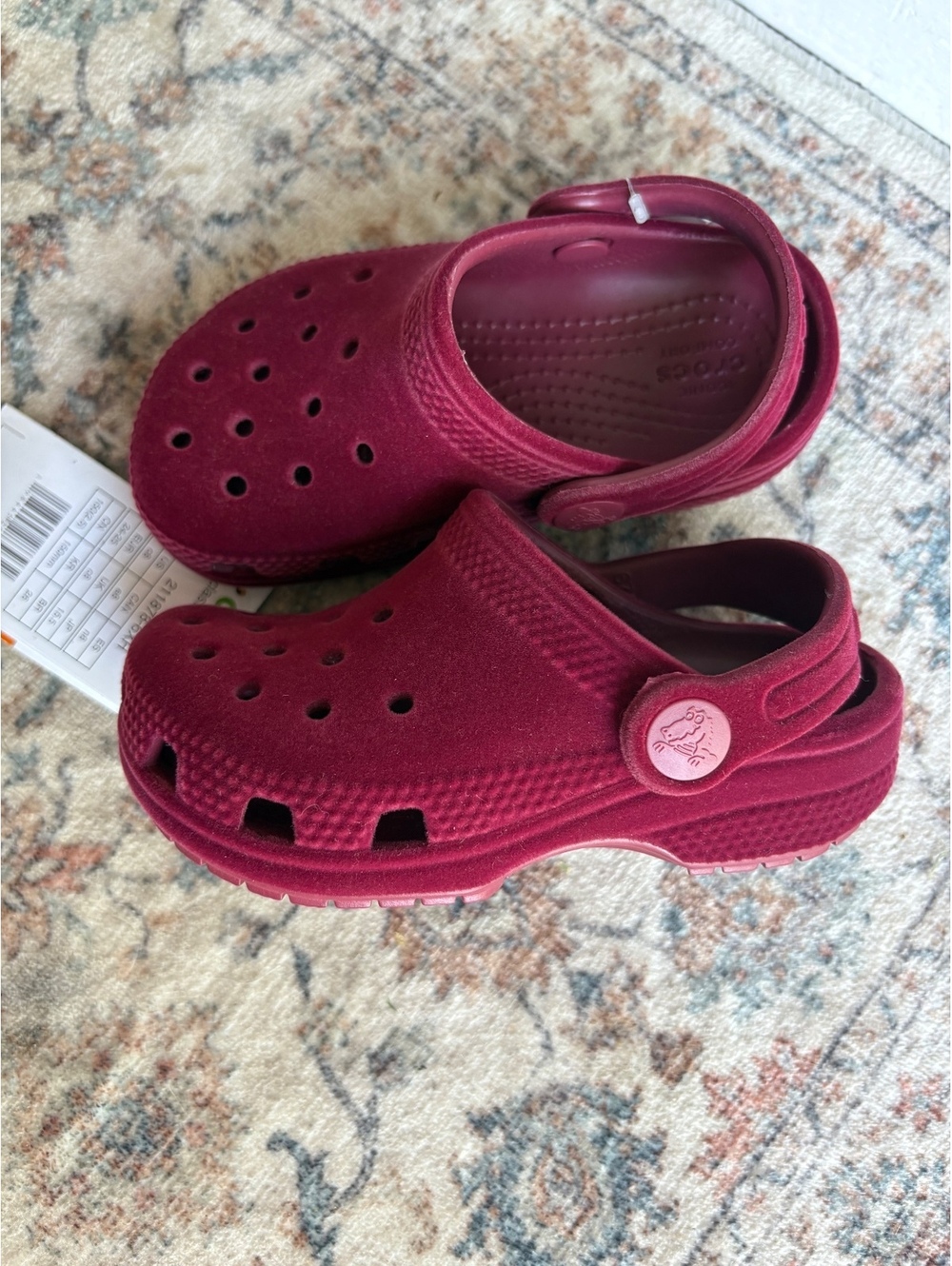 8C Toddler Red Velvet Crocs NEW No Box